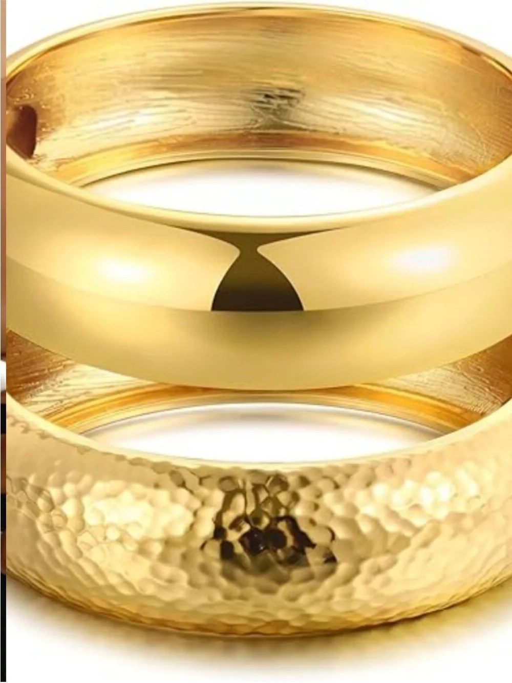 NEW Chunky Gold Bangle Bracelets Dainty 14k Gold Plated Big Stackable Elegance